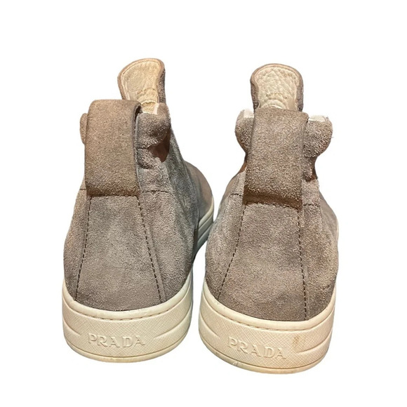 PRADA HIGH TOP GRAY SUEDE SKATE SNEAKER - Picture 5 of 6
